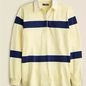 Jcrew Relaxed rugby T-shirt jersey Size XS CC993 navy and yellow | Poshmark