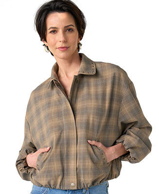 Women's Bubble Hem Collared Jacket | Macy's