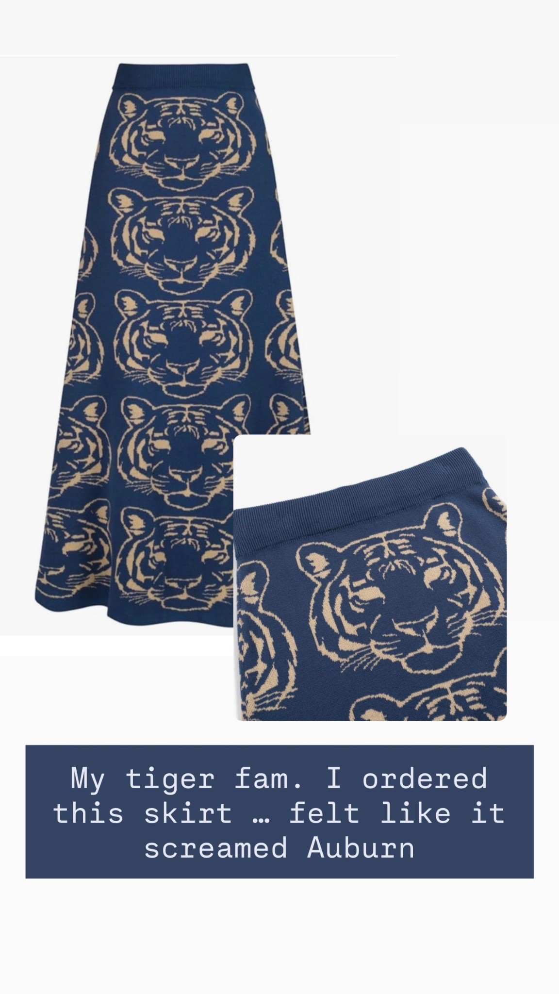 I found this retro tiger pattern, high waisted a line, cotton and blue ski skirt on Amazon and I had to get it comes inside small all the way to double X it is machine washable. I can’t wait to wear it with a crisp white shirt or maybe even in orange 

#LTKootd #LTKgrwm #LTKdayinmylife