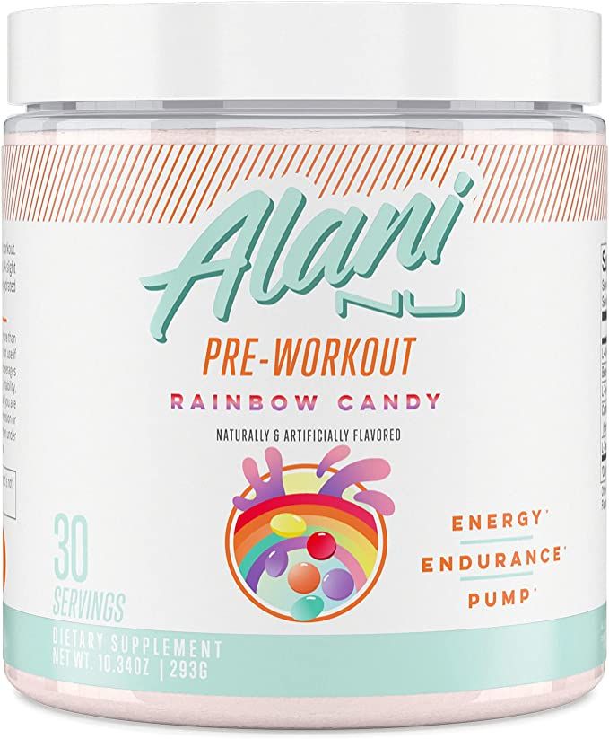 Alani Nu Pre-Workout Supplement Powder for Energy, Endurance, and Pump, Rainbow Candy, 30 Serving... | Amazon (US)