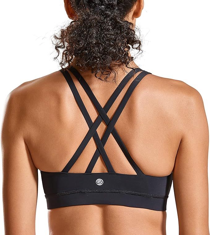 CRZ YOGA Strappy Yoga Bra for Women Fitness Workout Sports Bra | Amazon (US)
