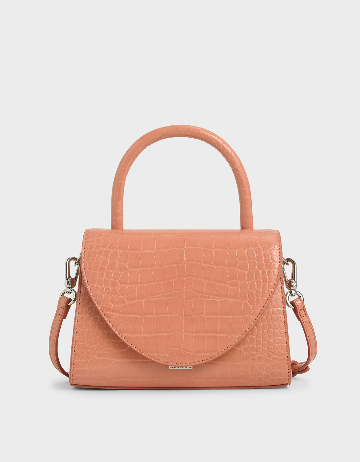Croc-Effect Structured Top Handle Bag
- Peach | Charles & Keith (UK)