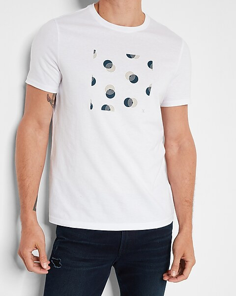 White Geo Print Graphic T-Shirt | Express