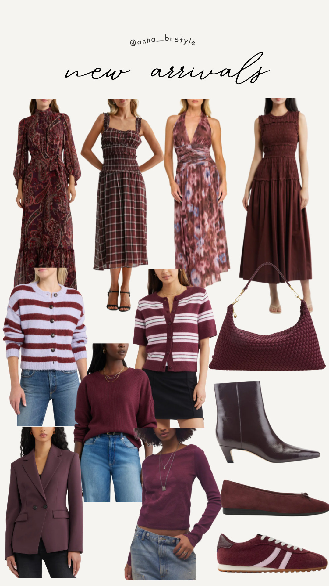 Burgundy new arrivals are perfect for adding rich color to your early fall wardrobe.

burgundy fall fashion, early fall style, fall new arrivals, burgundy midi dress, striped fall cardigan, burgundy blazer, fall dresses, burgundy accessories, fall shoes, transitional style 

 #LTKOver40