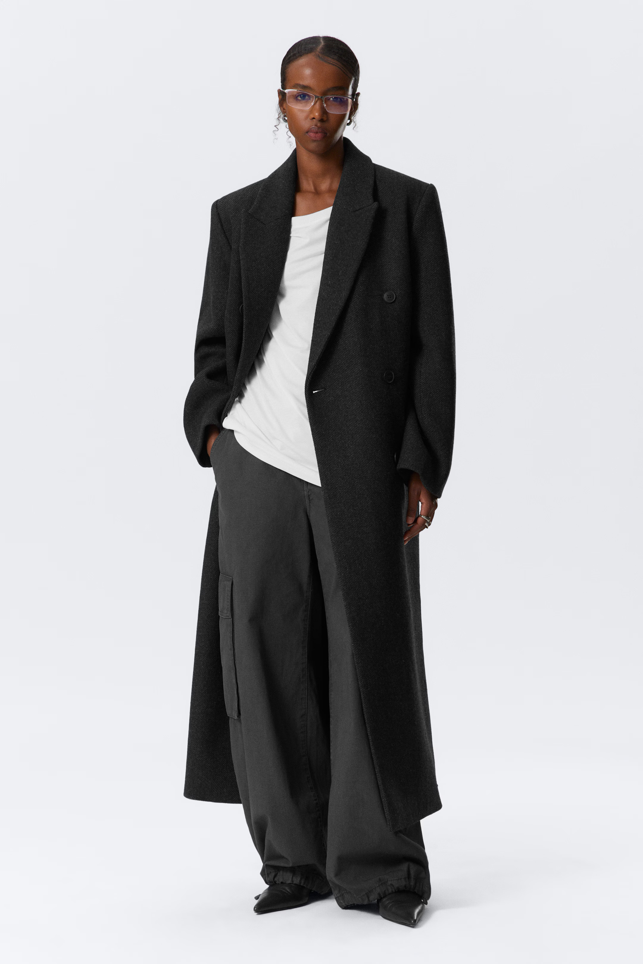 Zweireihiger Oversized-Mantel aus Wollmischung | H&M (DE, AT, CH, NL, FI)