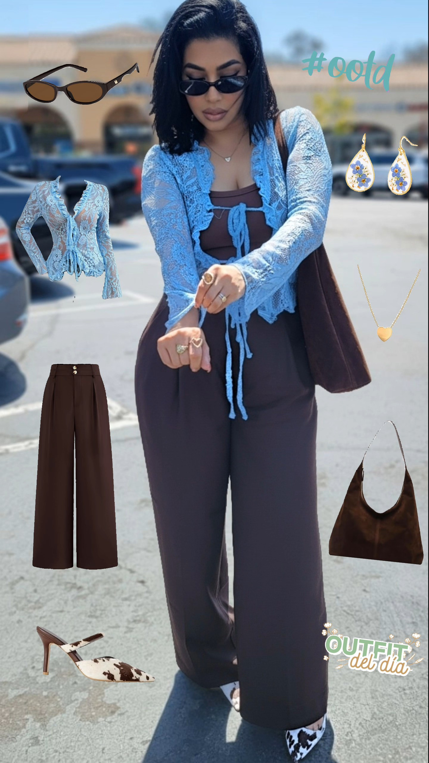 My recent Sunday church outfit! 💙 I'm feeling trendy with these chic trousers and stylish baby blue lace ruffle-trim top! Perfect for an elegant yet casual day out. 🌟👗✨● Sizes/Tallas:All Small / Todos Chiko👠: 7.5#liketkit #outfit #spring

#LTKootd #LTKgrwm #LTKSaleAlert