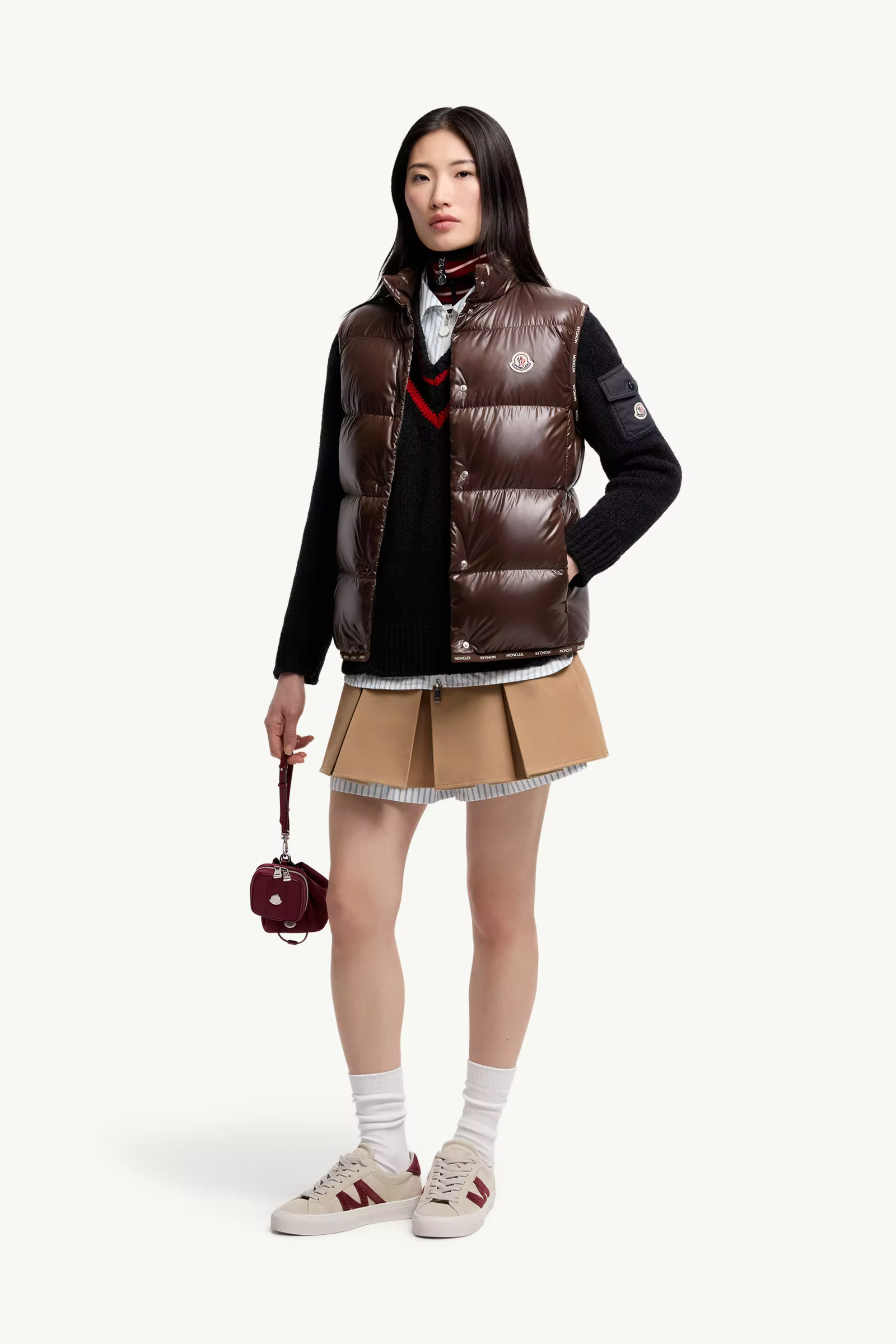 Brown Badia Down Vest - Vests for Women | Moncler US | Moncler