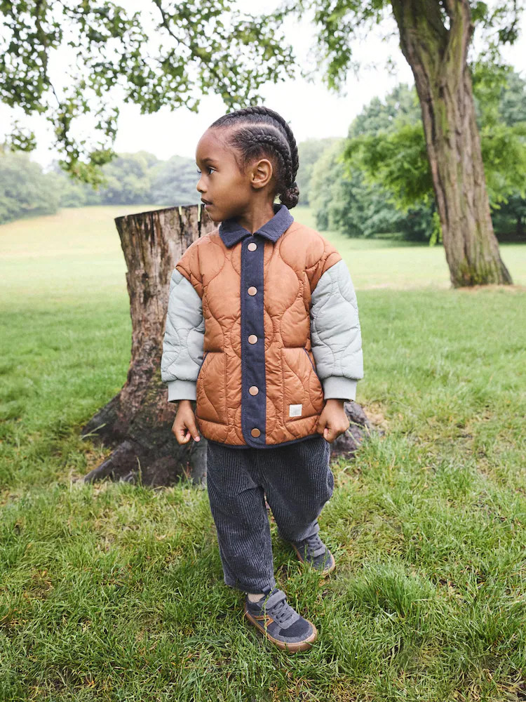 Rust Brown Colourblock Lightweight Quilted Jacket (3mths-7yrs) | Next US