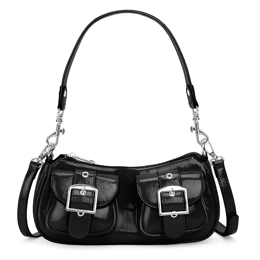 Y2K Purse for Women,Burgundy Purse Cute Red Tote Crossbody Handbag Double Pocket Faux Leather Hob... | Amazon (US)