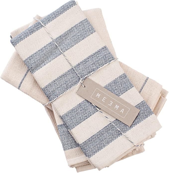 MEEMA Dish Towels for Kitchen Set of 4, 20 x 28 in. - Made with Upcycled Denim and Cotton - Super... | Amazon (US)