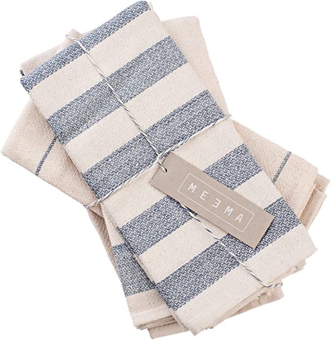 MEEMA Dish Towels for Kitchen Set of 4, 20 x 28 in. - Made with Upcycled Denim and Cotton - Super... | Amazon (US)