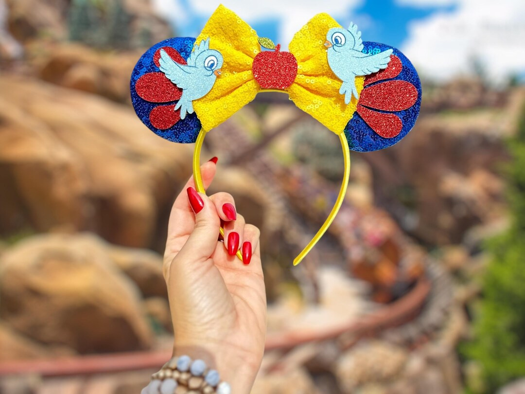 Snow White Ears, Mickey Ears, Princess Mickey Ears, Minnie Ears, Mouse Ears Headband, Snow White ... | Etsy (US)