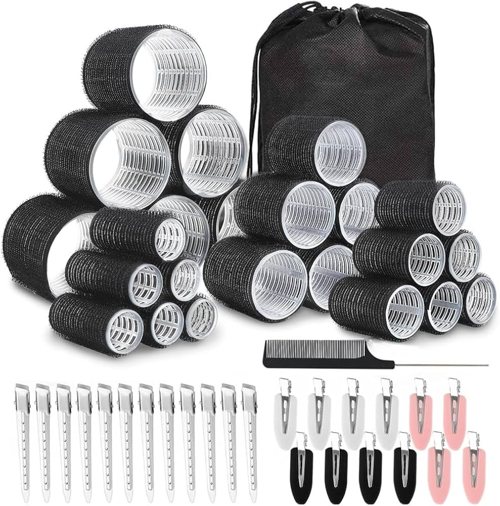 50pcs Hair Rollers with Clips, Jumbo Large Medium Small Self Grip Rollers for Hair Volume Big Hai... | Amazon (CA)