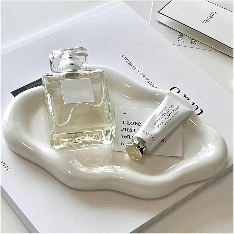 Small Jewelry Dish Tray for Women, Ceramic Jewlery Tray, Ring Dish Holder Jewelry Plate Tray, Cut... | Amazon (US)