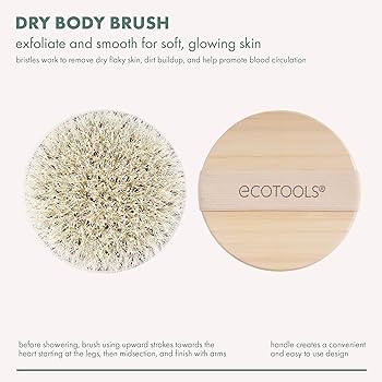 EcoTools Dry Body Brush, for Post Shower & Bath Skincare Routine, Removes Dirt and Promotes Blood... | Amazon (US)