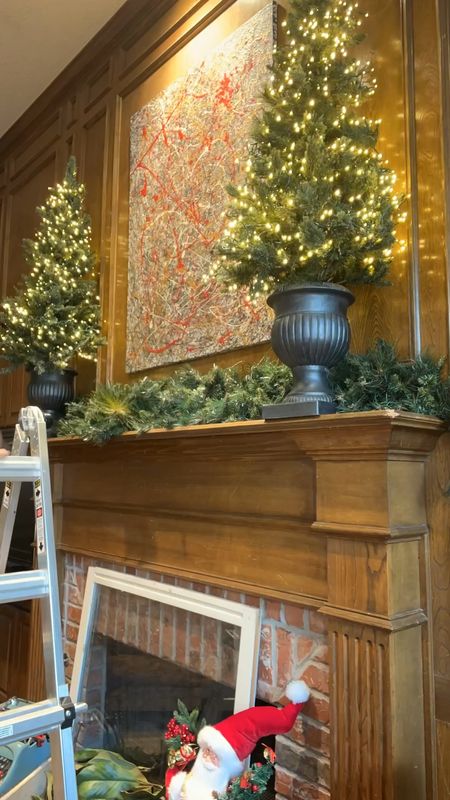 These cluster lights make a huge impact in these pedestal trees on my mantel.

#LTKSeasonal #LTKhome #LTKHoliday