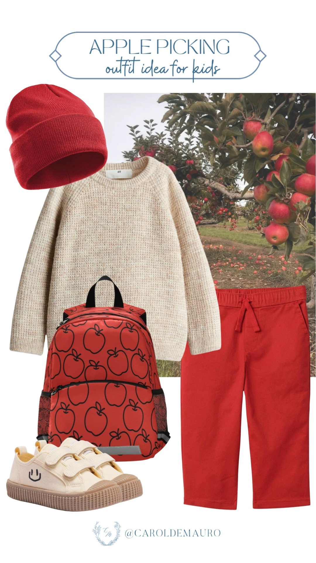 This little apple print backpack is such a sweet detail! Paired with a cozy sweater and red joggers, it's the cutest look for an afternoon at the orchard.

apple picking outfit, kids fall fashion, toddler style, kids backpack, cozy sweater, fall activities, kids fall style

#LTKootd #LTKSeasonal #LTKKids