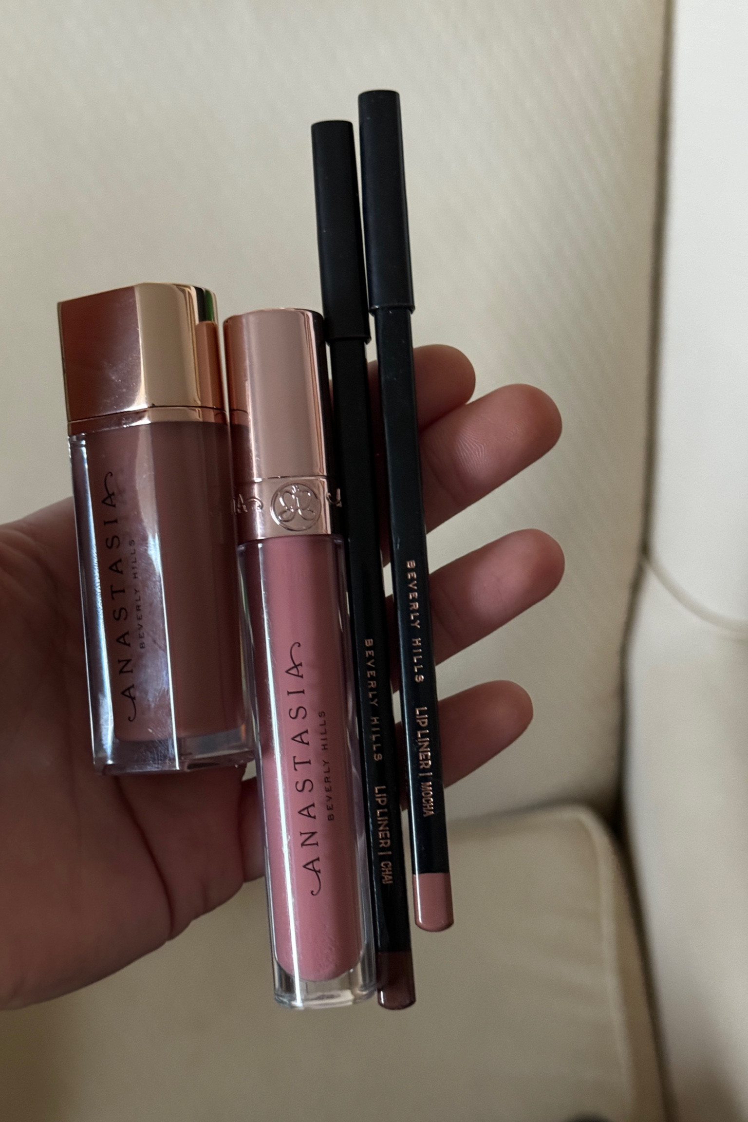 My go to lip combo! 

Lip liners: I use both! I use chai and mocha from Anastasia Beverly Hills. I use the dark on the bottom middle and the lighter on the whole lip and contour in my lip. 

Matte BUT buttery velvety soft lipstick: SOFTY 

Lip gloss to top: I bought the duo linked and I either use the pinker one or the browner one depending on what look I’m going for! 

#LTKBeauty