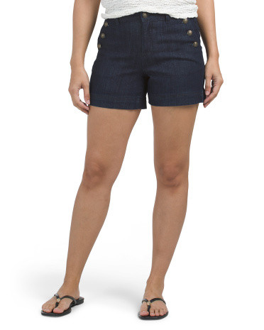 High Waisted Shorts With Sailor Buttons | TJ Maxx