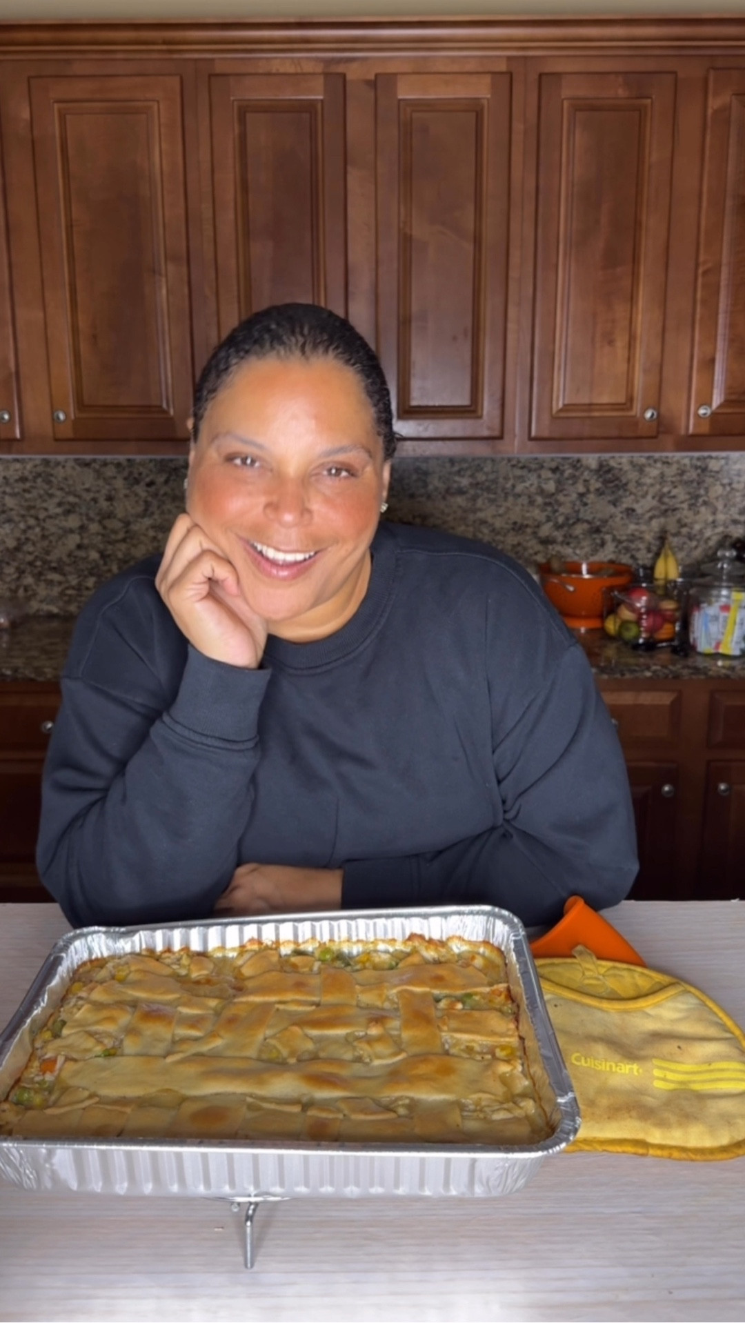 WEEKNIGHT CHICKEN POT PIE // Chicken pot pie just feels like home. It’s warm, nostalgic, and the kind of comfort food that makes any night feel special, even when you take a few shortcuts. Here’s my easy weeknight version (aka, comfort made simple).

You’ll Need
- 1 refrigerated pie crust
- 2 diced skinless rotisserie chicken breasts (Mine were from Costco and they’re huge.)
- 1 (12 oz) package frozen mixed vegetables
- 1 cup frozen potatoes (I used hashbrowns)
- Any remaining broth from the rotisserie container
- 1 tsp Better Than Bouillon chicken
- 1 (10.5 oz) can cream of chicken soup (reduced fat works great)
- 1 can water

To make:
1. Preheat oven to 375°.
2. Mix chicken, veggies, potatoes, broth, bouillon, soup + water in a bowl.
3. Pour into a baking dish, top with crust, crimp edges, and cut slits for venting. Or if you’re fancy like me, lattice the crust.
4. Cover loosely with foil and bake for about 25 minutes.
5. Remove foil and cook for another 5-10 minutes, or until crust is golden.

Slice, serve, and savor the comfort. 

This recipe makes about 6 servings, 9 WW points with reduced fat cream of chicken soup, 10 points with the regular cream of chicken soup.

#comfortfood #cozyeats #easyrecipes #wwfriendly #healthycomfortfood #dinnertonight #homemadewithlove #weightwatchersrecipes #wwmeryl