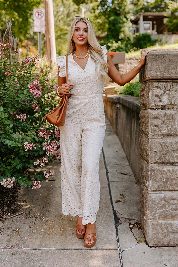 Under The Tucson Sun Crochet Jumpsuit in Ivory | Impressions Online Boutique