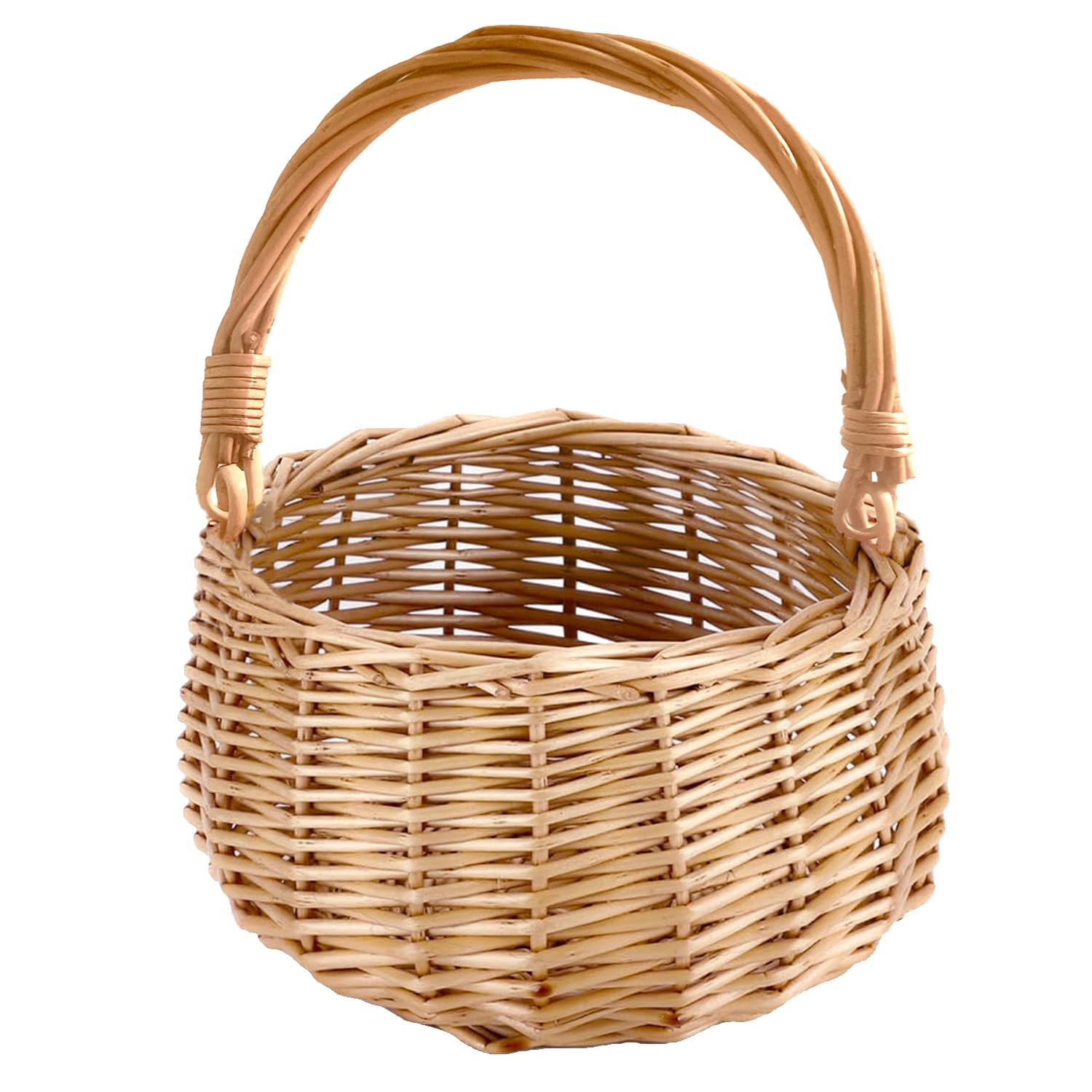 Small Wicker Picnic Basket with Handle 7.1 x 8.3in Cute Easter Baskets Rattan Flower Girl Baskets... | Amazon (US)