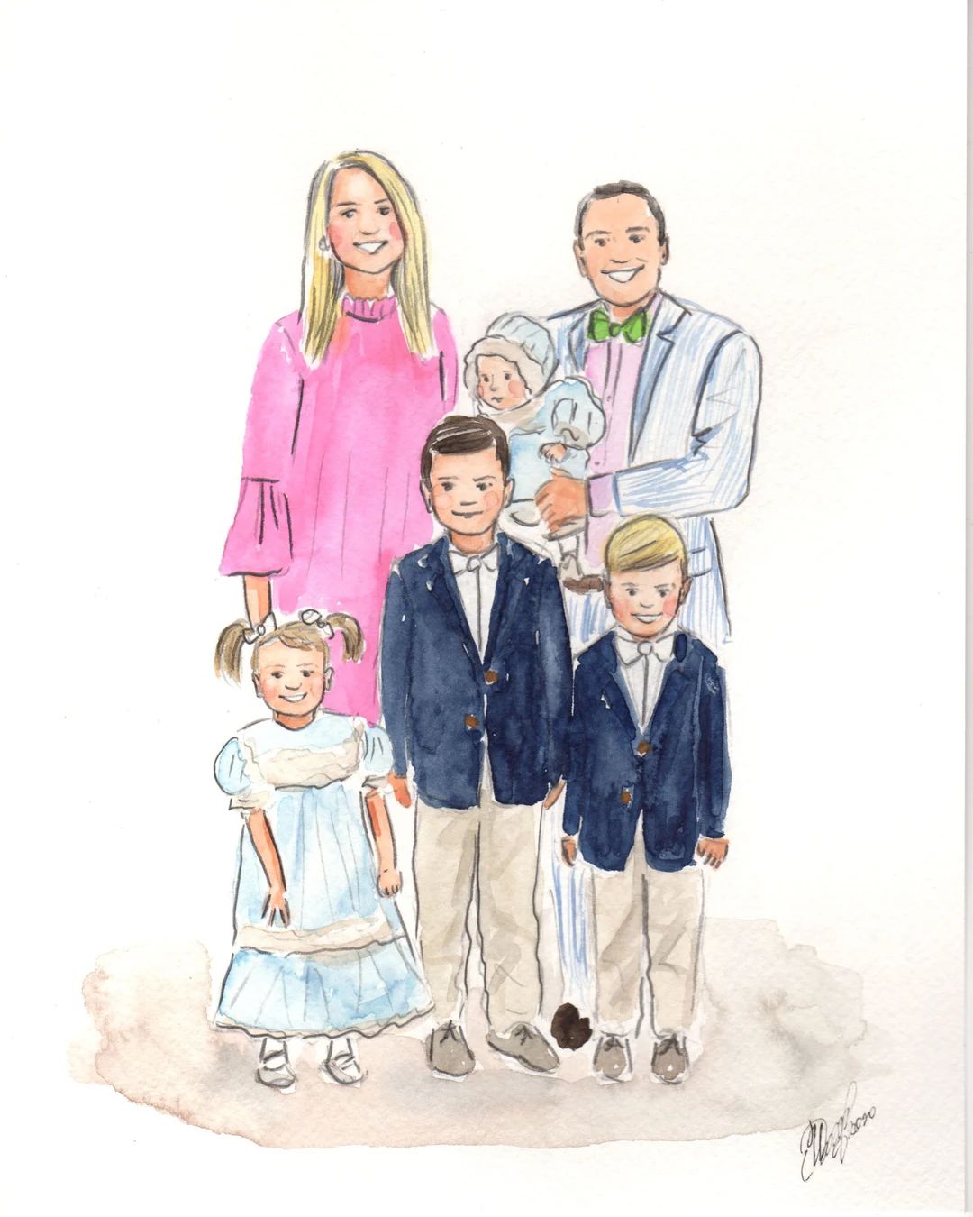 Custom Family Watercolor Illustration - Etsy | Etsy (US)