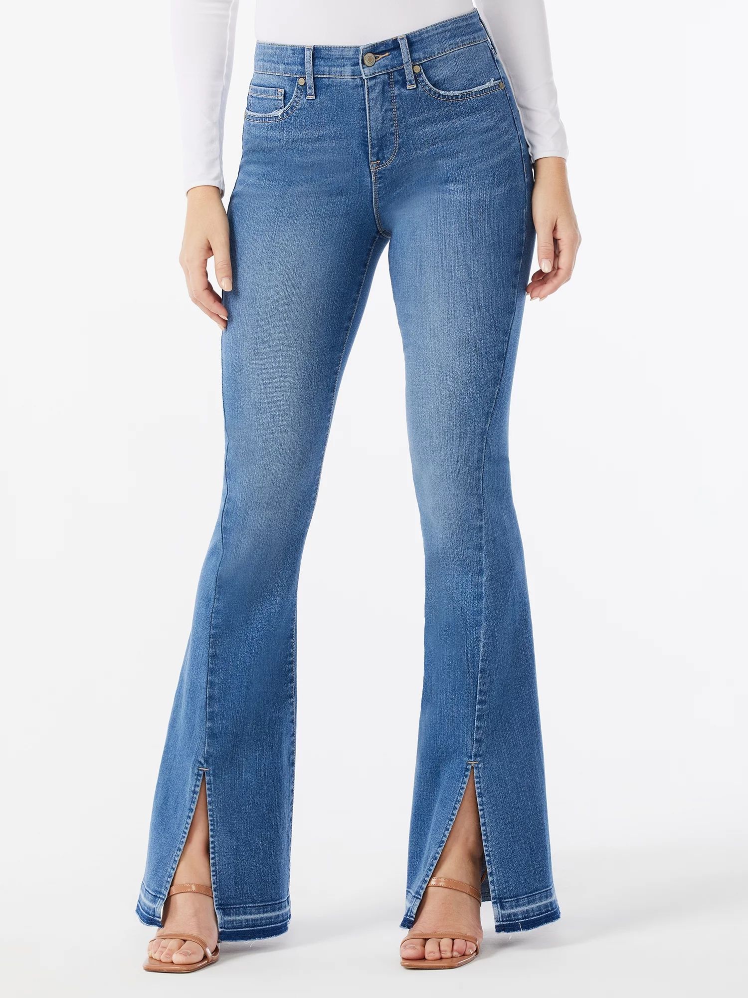 Sofia Jeans by Sofia Vergara Women's Melisa Flare Split Hem Jeans | Walmart (US)