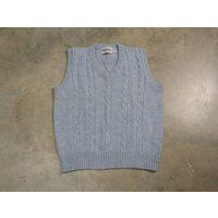 Vintage 70S Mcgregor Light Blue Sweater Vest V-Neck Cable Knit Acrylic Wool Blend 1970 S/M Men Women | Etsy (US)