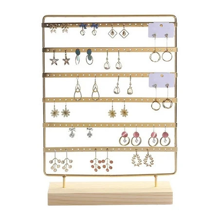 Segolike Earring Display Stand Jewelry Organizer Multipurpose Hanging Jewelry Stand Ear Stud Rack for Women Girl Dresser Home Vanity gold | Walmart (US)