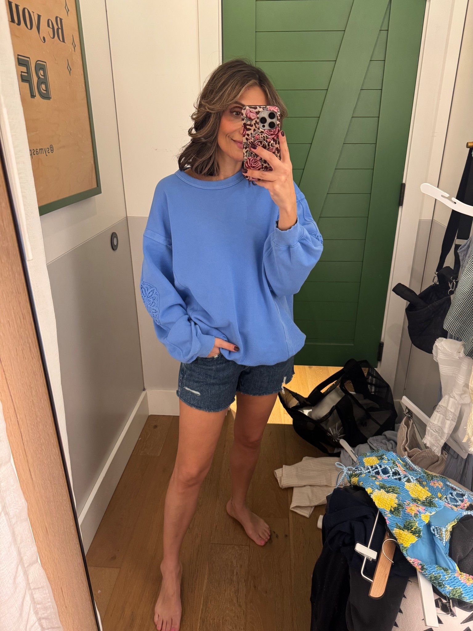 Comfy and cute spring sweatshirt from Aerie wearing xs
Wearing small in shorts
Mid to low rise 

#LTKOver40 #LTKSpringSale #LTKSaleAlert