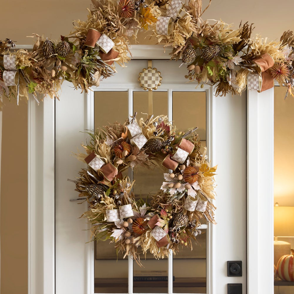 Mocha Check Harvest Garland | MacKenzie-Childs