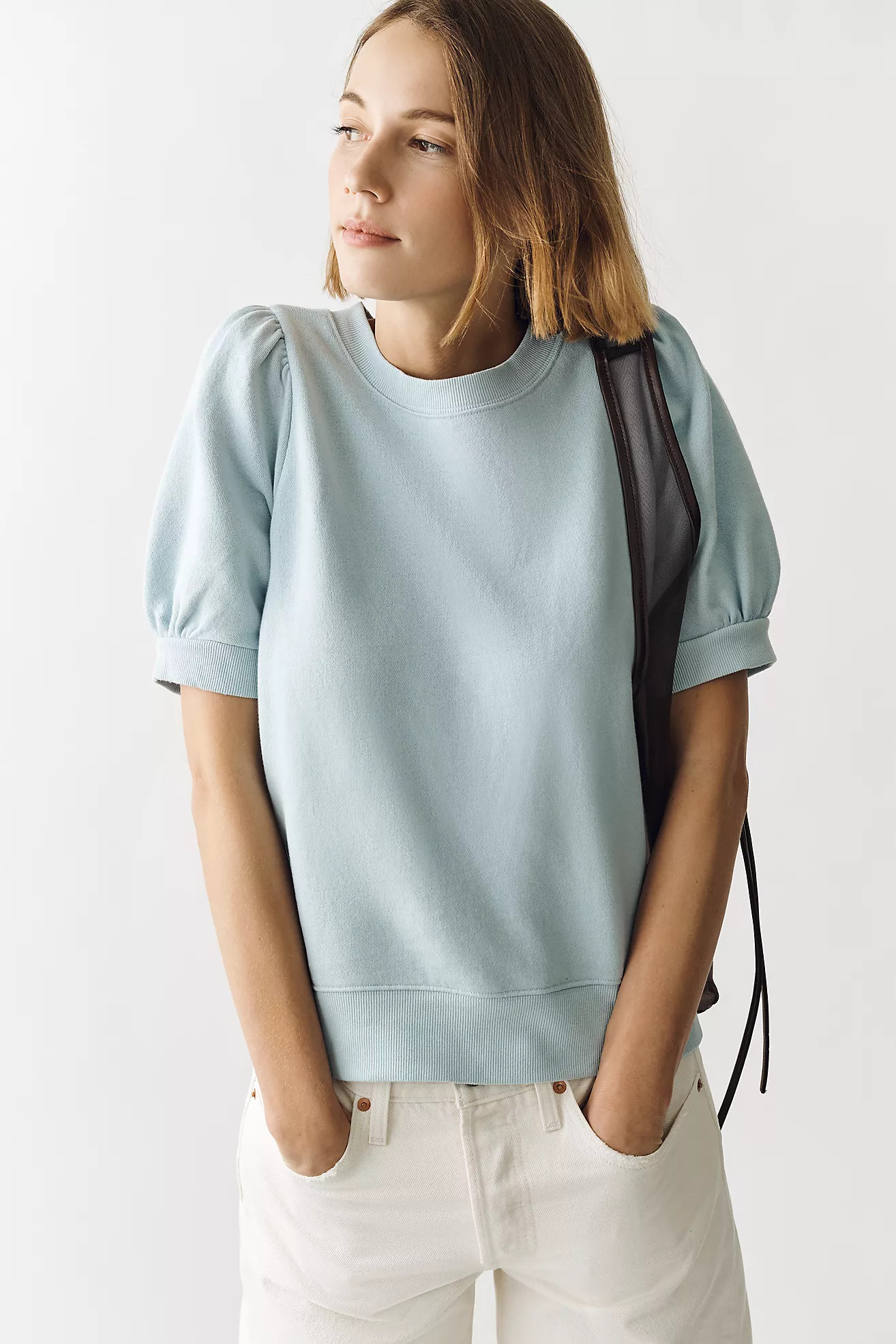 Maeve Puff-Sleeve Sweatshirt Tee | Anthropologie (US)