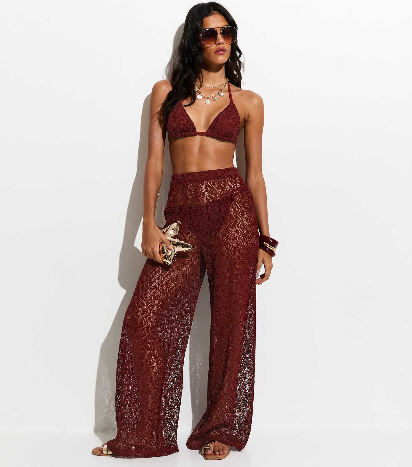 Rust Crochet Beach Trousers | New Look | New Look (UK)
