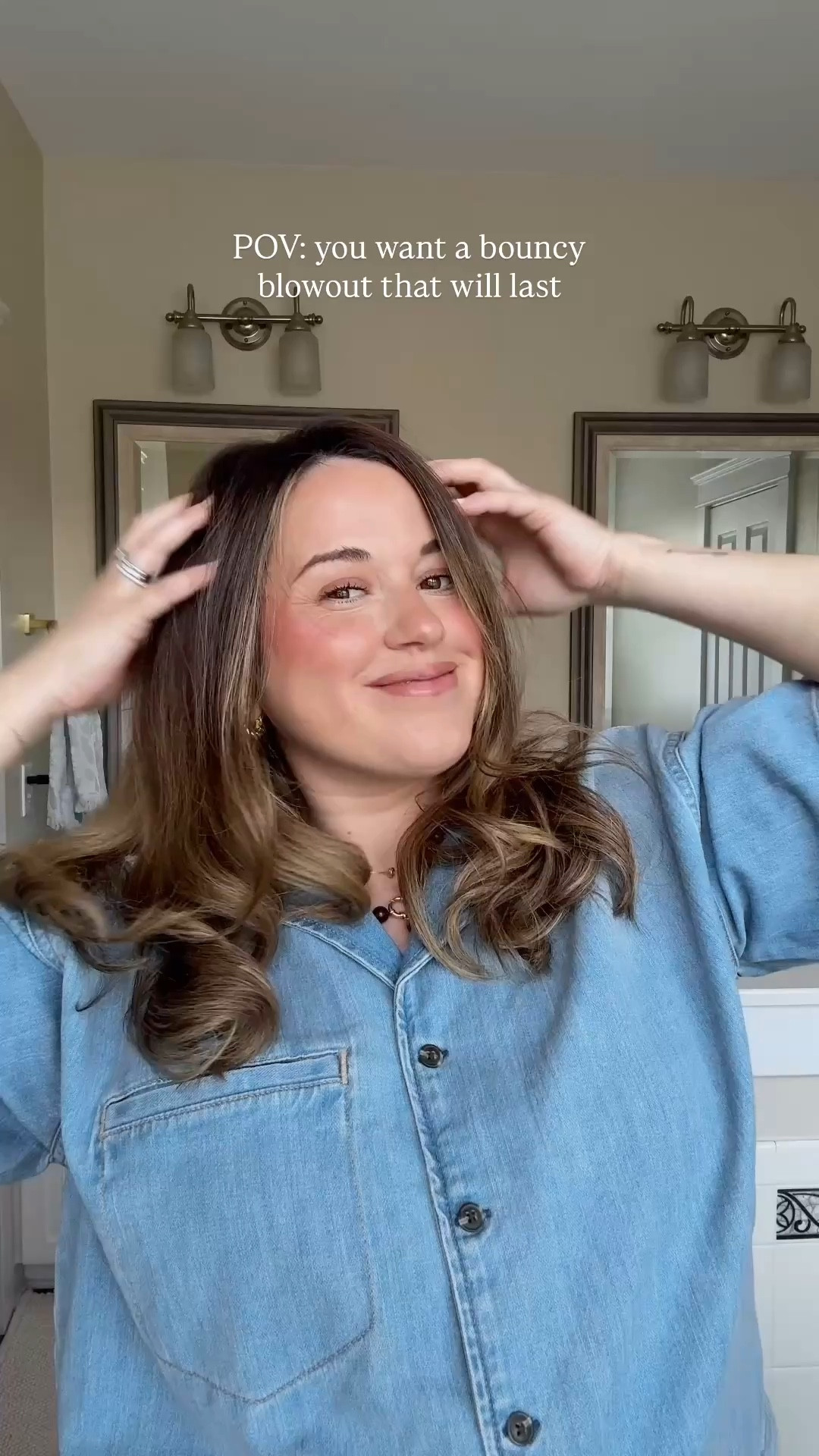 Bouncy blowout using the Mane thermal round brush! Used the @oribe heat protectant that you use on dry hair! Smells soooo good 

#LTKgrwm #LTKBeauty #LTKselfcare