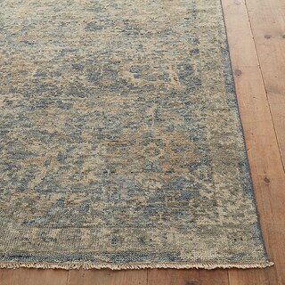 Whitehaven Hand Knotted Persian Wool Cotton Blend Area Rug Blue | Ballard Designs, Inc.