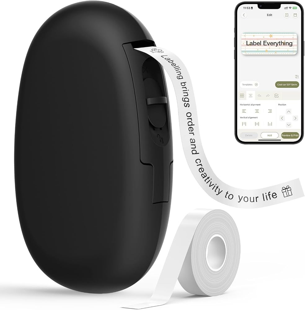 SUPVAN E10 Mini Bluetooth Label Maker Machine with Tape, Continuous Waterproof Label, Versatile A... | Amazon (UK)