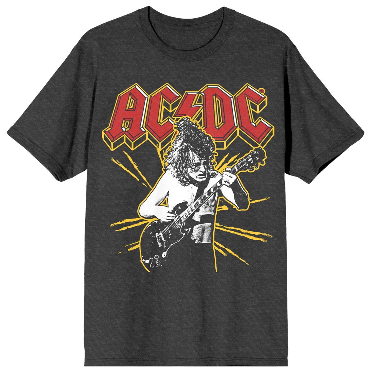ACDC Yellow Spark Crew Neck Short Sleeve Charcoal Women's T-shirt | Target