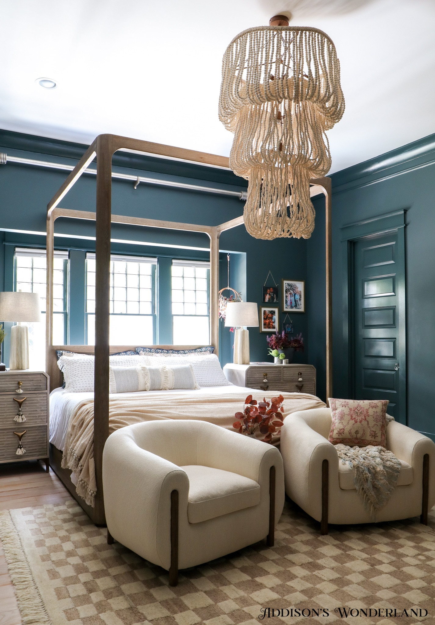 Our Main Primary Bedroom…
Walls- BM Dark Pewter
Chandelier, Pillows, Throw Blanket & Chairs- shopaddisonswonderland.com
Bed- Restoration Hardware 
Dressers- Anthropologie 

#LTKstyletip #LTKhome #LTKunder50