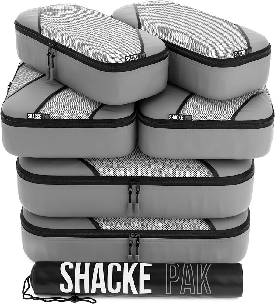 Shacke Explorer 7pcs Packing Cube - Travel Luggage packing Organizers (Grey, Set) | Amazon (US)