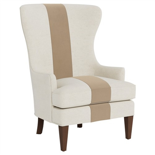Rylie Sand Dune Performance Velvet Wing Chair | Kathy Kuo Home