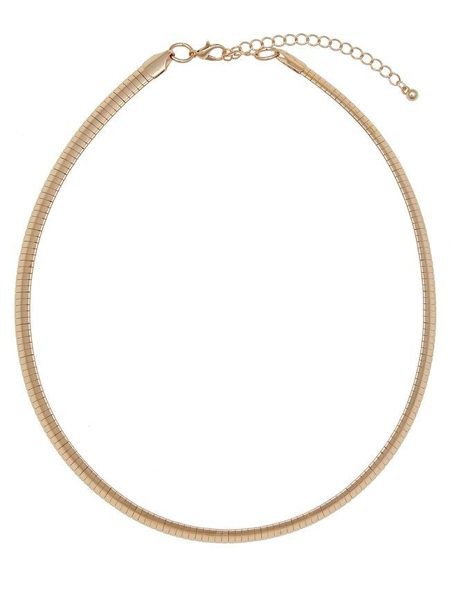 Flat Chain Collar Necklace - Gold | Eloquii