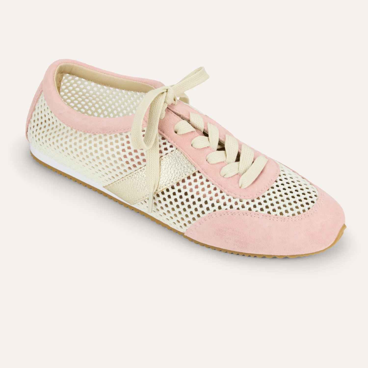 Kiah in Blush Suede Mesh Casual Sneaker | Yosi Samra