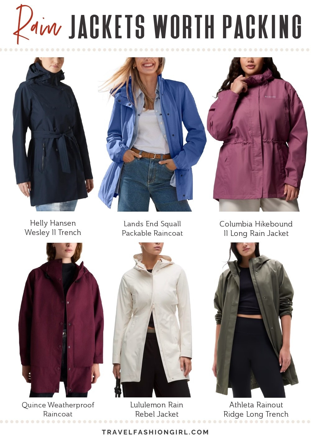 Looking for a stylish travel raincoat? ☔️ These women’s rain jackets are perfect for chic fall outfits, rainy European city breaks and outdoor adventures! 🌈

 Travel Outfit | Fall Outfit | Travel Rain Jacket | Travel Fashion | Rainy Day Outfits | Stylish Outerwear