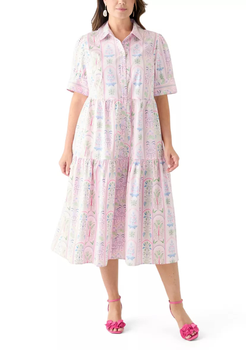 Plus Size Short Sleeve Printed Shirtdress | Belk