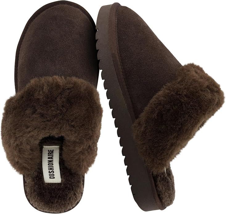 CUSHIONAIRE Hush Cozy Womens Slippers with Faux Fur Lining - Slip On Comfortable Mule House Slipp... | Amazon (US)