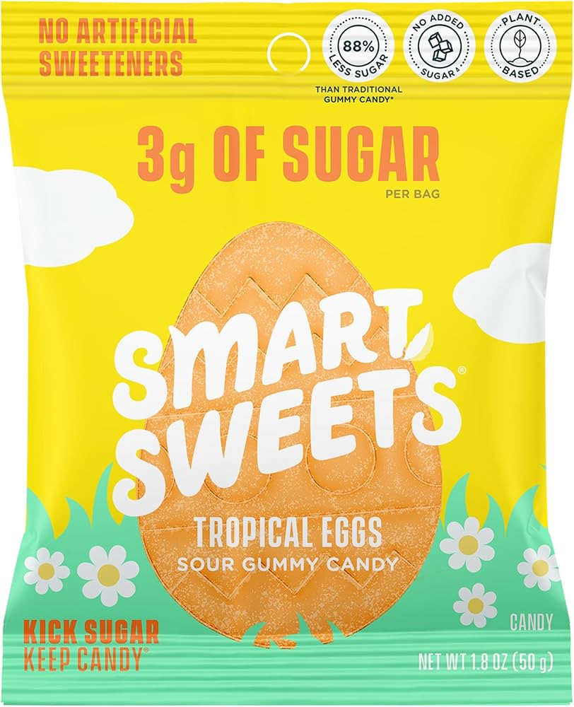SmartSweets Tropical Eggs Easter Candy: 1.8oz (Pack of 14), Gummy Candy with Low Sugar, Low Calor... | Amazon (US)