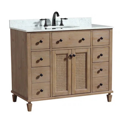 42'' Bathroom Vanity With Carrera Marble Top, Pre-Assembled Vanity | Wayfair North America