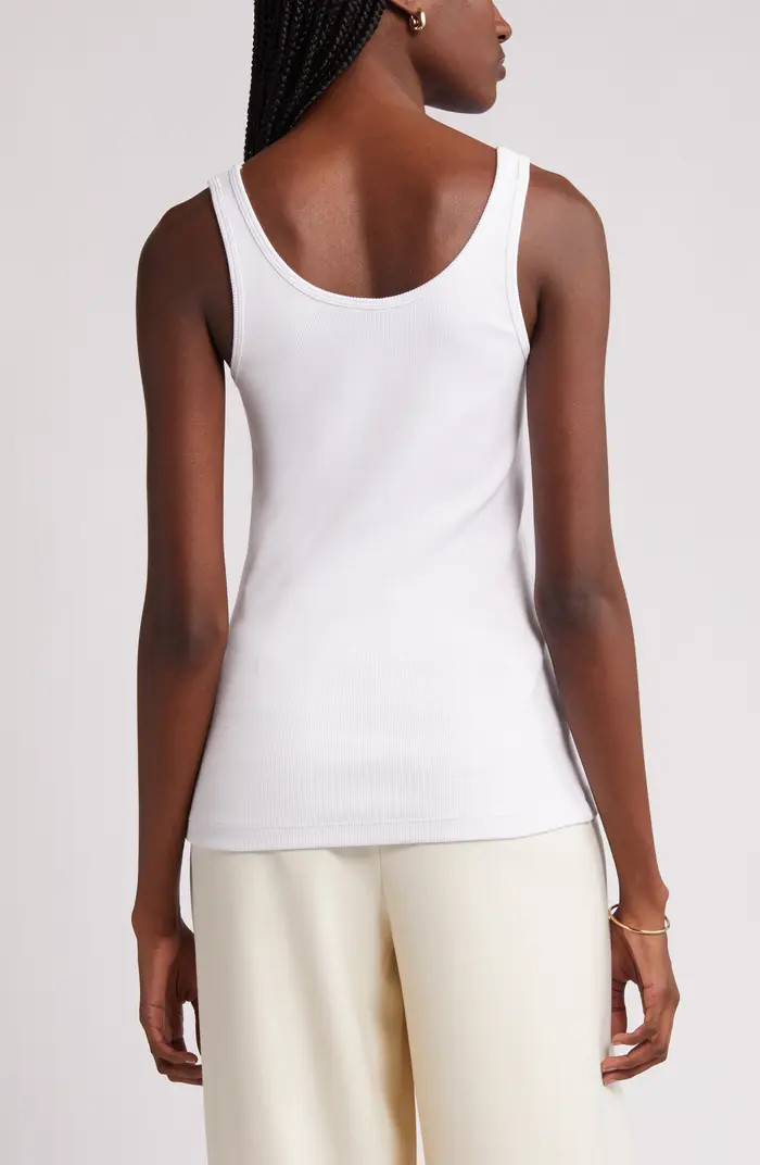 Rib Scoop Neck Cotton Tank | Nordstrom