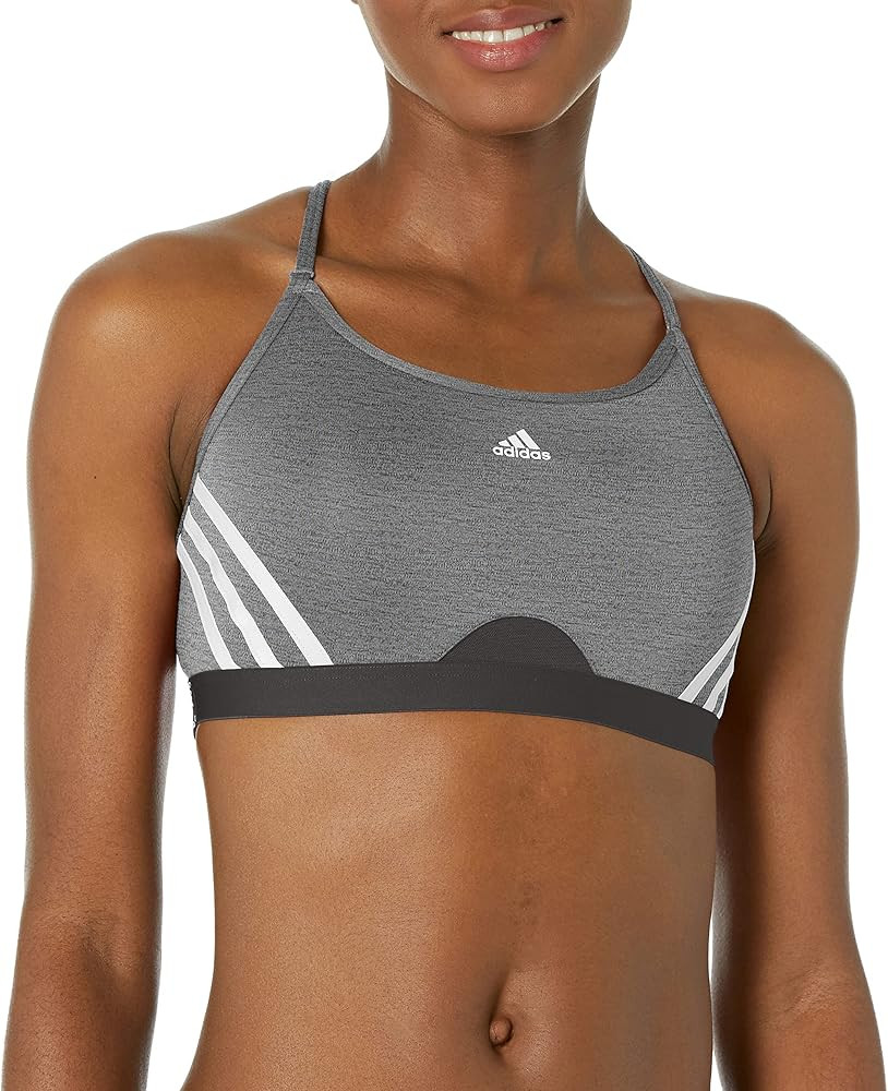 adidas Women's Training Light Support 3 Stripe Bra | Amazon (US)